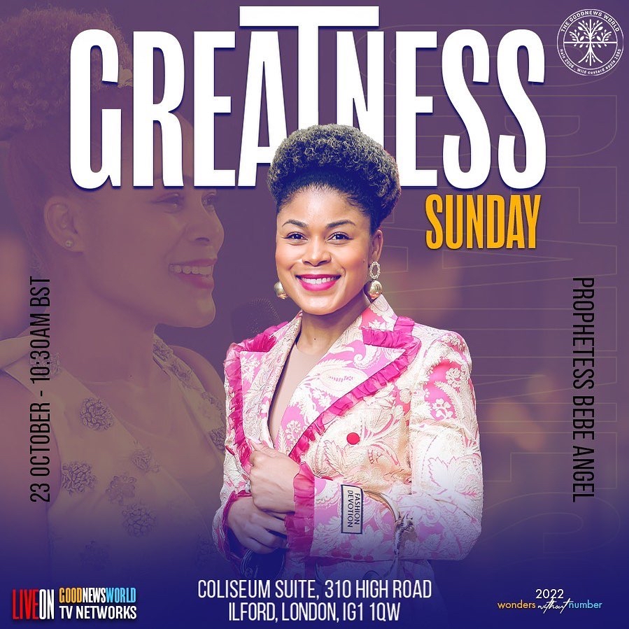 UebertAngel's tweet photo. LONDON GREATNESS SUNDAY. You might be the only person in your family that is destined to be GREAT but the devil might have blocked your GREATNESS that is until this GREATNESS SUNDAY. Every LIMIT will be BROKEN and every line shall be CROSSED. See at 10:30am #spiritembassy https://t.co/QktxcAsOFc
