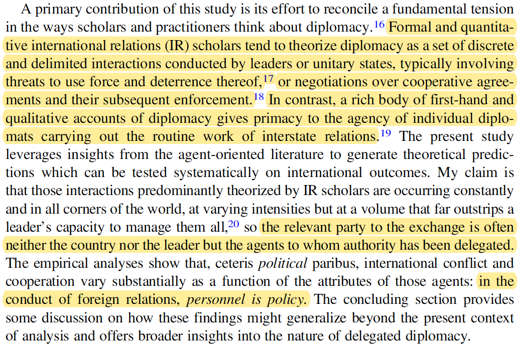 _JonathanKay's tweet photo. among other things, the article gives hard evidence that individual diplomats matter for foreign policy outcomes, not just government leaders, underlying material interests, etc. https://t.co/CPxJP5JkGj
