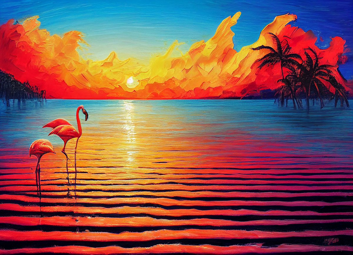 BeachBum21's tweet photo. Pink Flamingos were once native to Australia in the Lake Eyre region, until the climate changed and Australia became much drier..
#MidjourneyAI #midjourney #AiArtwork #AIart #moderndigitalart #art #modernart #aicommunity #midjourneyarts #midjourneyai #animationconcept #Australia https://t.co/iDy3OAXEhl