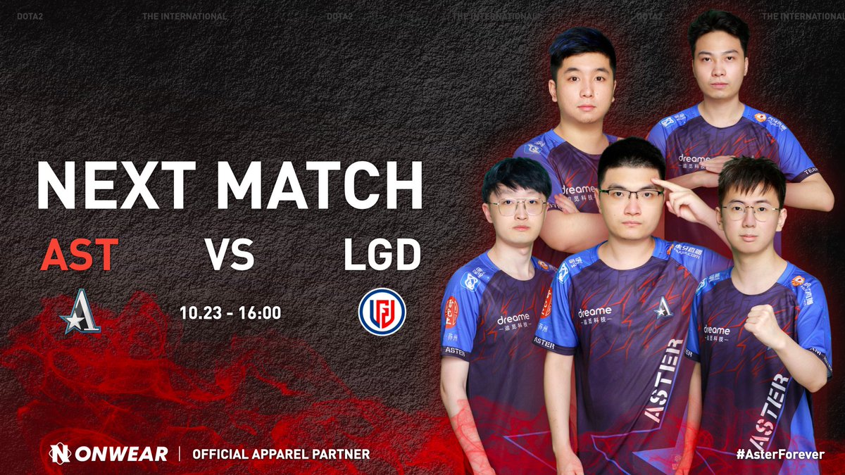 ONWEARGG's tweet image. NEXT MATCH at #TI11
jiayou a, everyone
#AsterForever vs @PSGLGD_