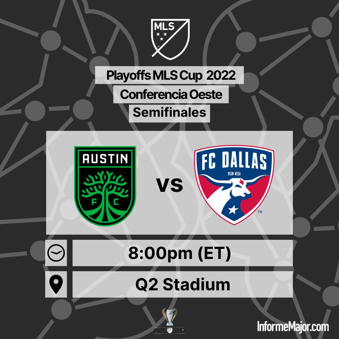 InformeMajor's tweet image. ⚽️ Clásico de Texas: Austin FC vs FC Dallas juegan la última semifinal de #MLSCupPlayoffs 
🏆 En la final de la Conferencia Oeste espera #LAFC
🕗 8pm (ET)
🏟️ Q2 Stadium
ℹ️ Mirá como llegaron los equipos:
informemajor.com/austin-fc/clas…
#AustinFC #Verde #SomosFCD #DTID #MLS