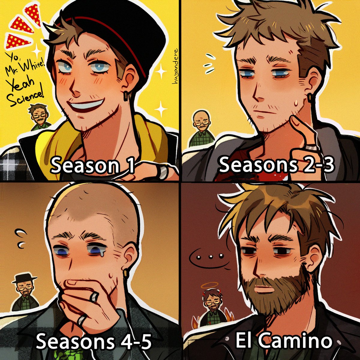 huyandere's tweet image. jesse's smile and optimism: gone
#BreakingBad
