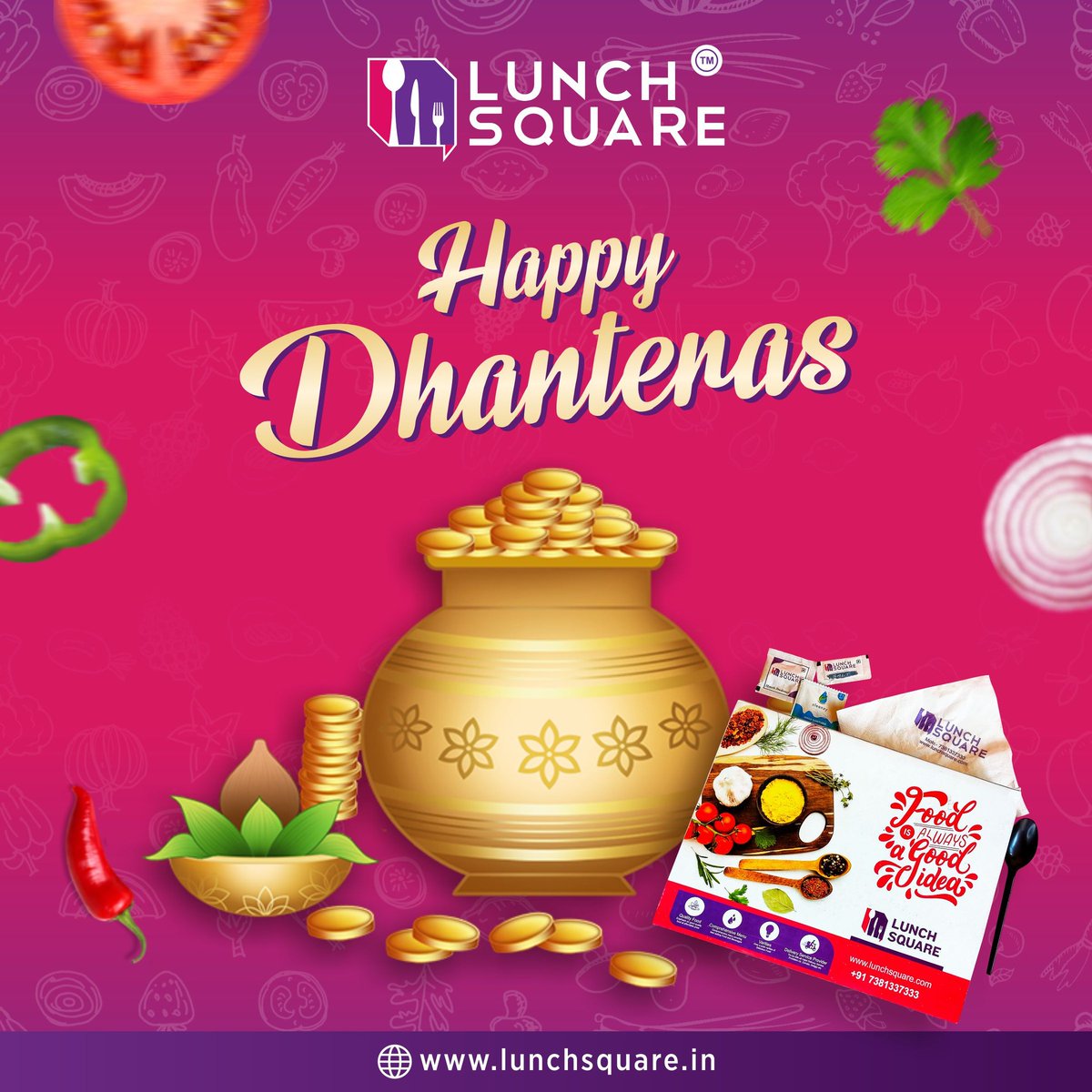 LunchSquare's tweet photo. Warm wishes on the auspicious occasion of Dhanteras to you. May Lord Kuber shower you with wealth and prosperity for a beautiful life.

Lunch Square, Wishing You All A Happy Dhanteras!! https://t.co/353Gagb96R