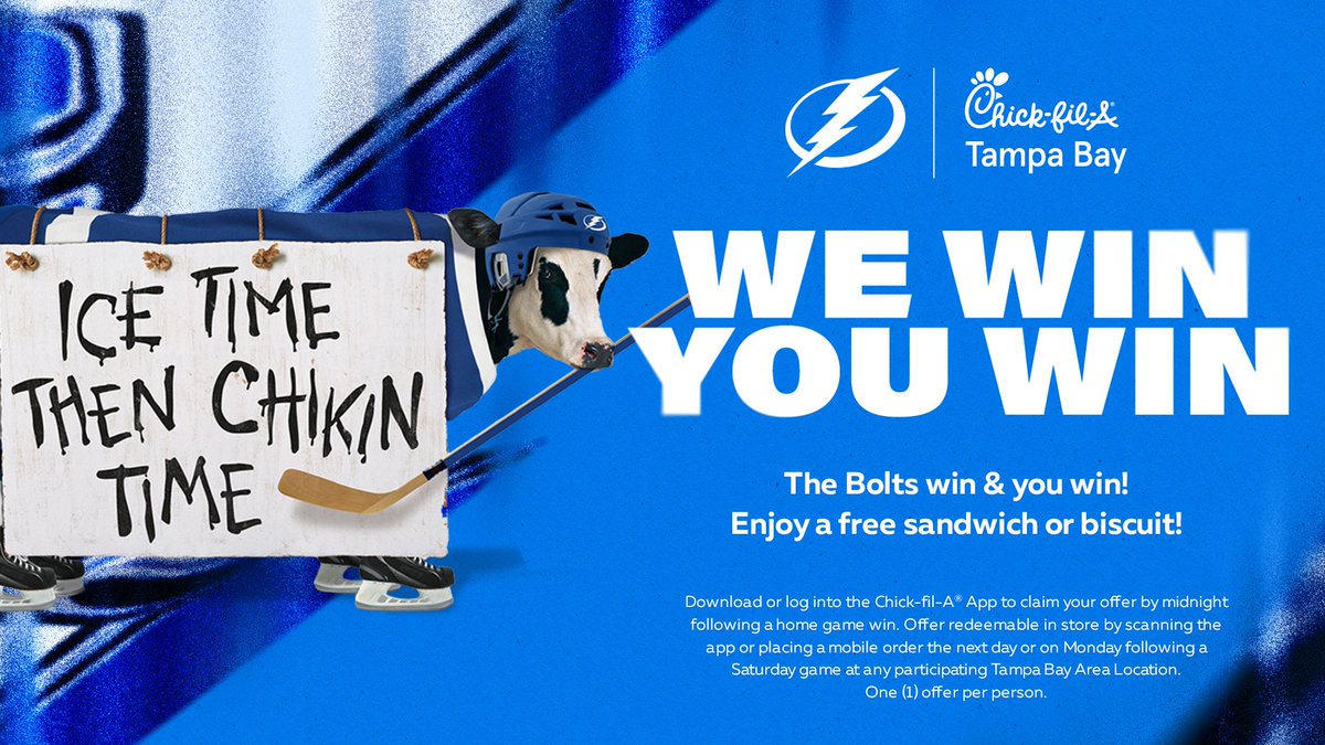 You know what to do... ✅ location services turned ON ✅ claim offer in-app by midnight ✅ redeem all day MONDAY ✅ get your @Chickfila fix Valid via the CFA app at participating Tampa Bay area locations!