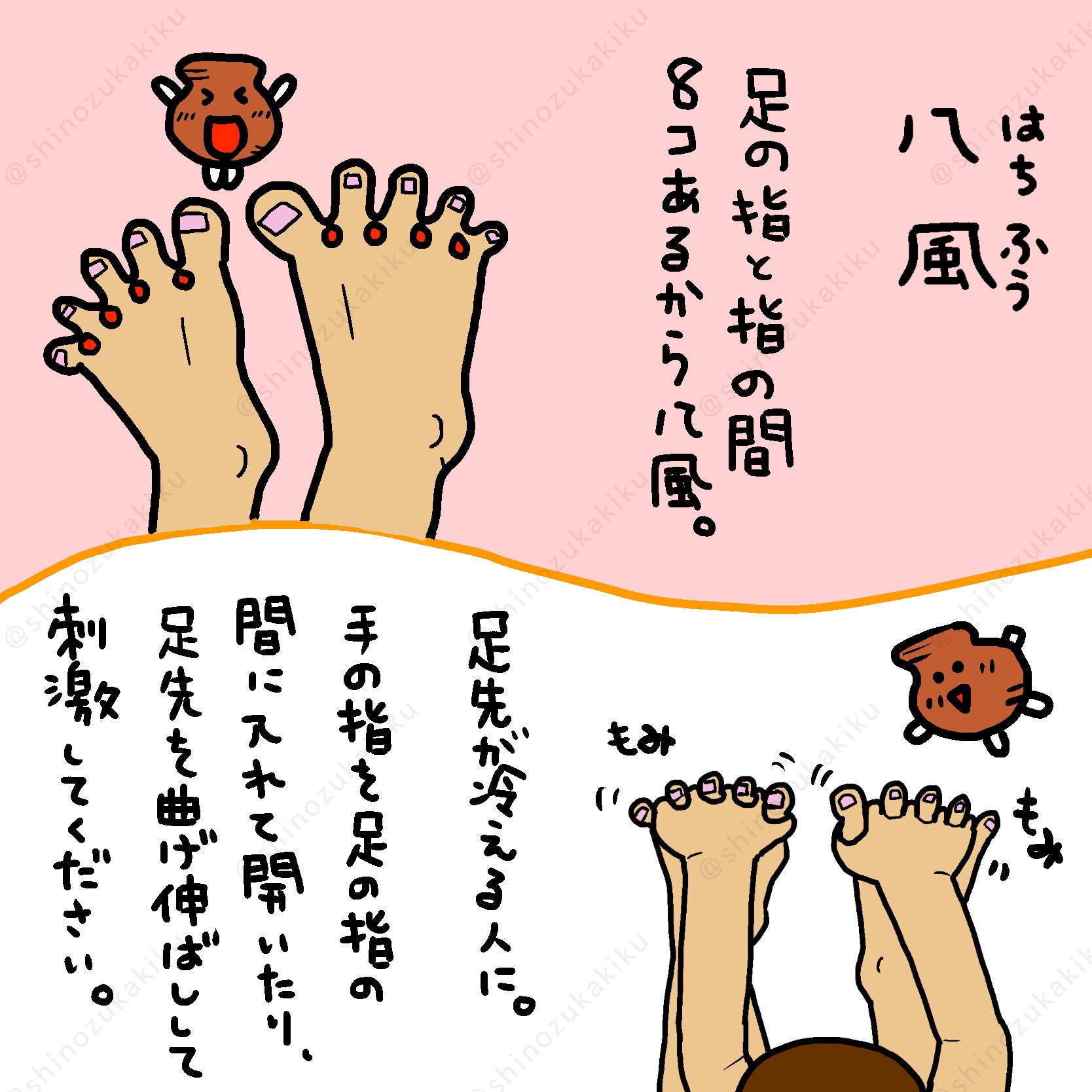 きく ツボ押しイラスト Shinozukakiku Twitter