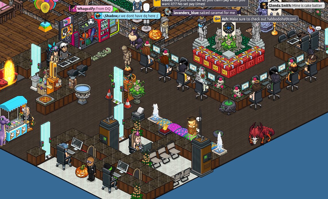 HabboDoHS's tweet photo. 🥳 Wow, what an awesome evening!
👉 All stations filled and vibing with the amazing DoHS Family on @Habbo(.COM)!

💫 Why not come and check us out search DoHS in your hotel navigator! Maybe even come and discuss your fav ice cream 😉

#Habbo https://t.co/ggOXl4IJg5