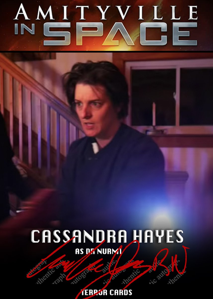 JeffKirkendall1's tweet photo. Check out these recent AMITYVILLE IN SPACE movie Terror Cards (@TerrorCards) featuring Cassandra Hayes as Nurmi, and Yours Truly as Father Benna :) #Actor #ActorsLife #Horror #SciFi #MutantFam https://t.co/RH1sjwIppO
