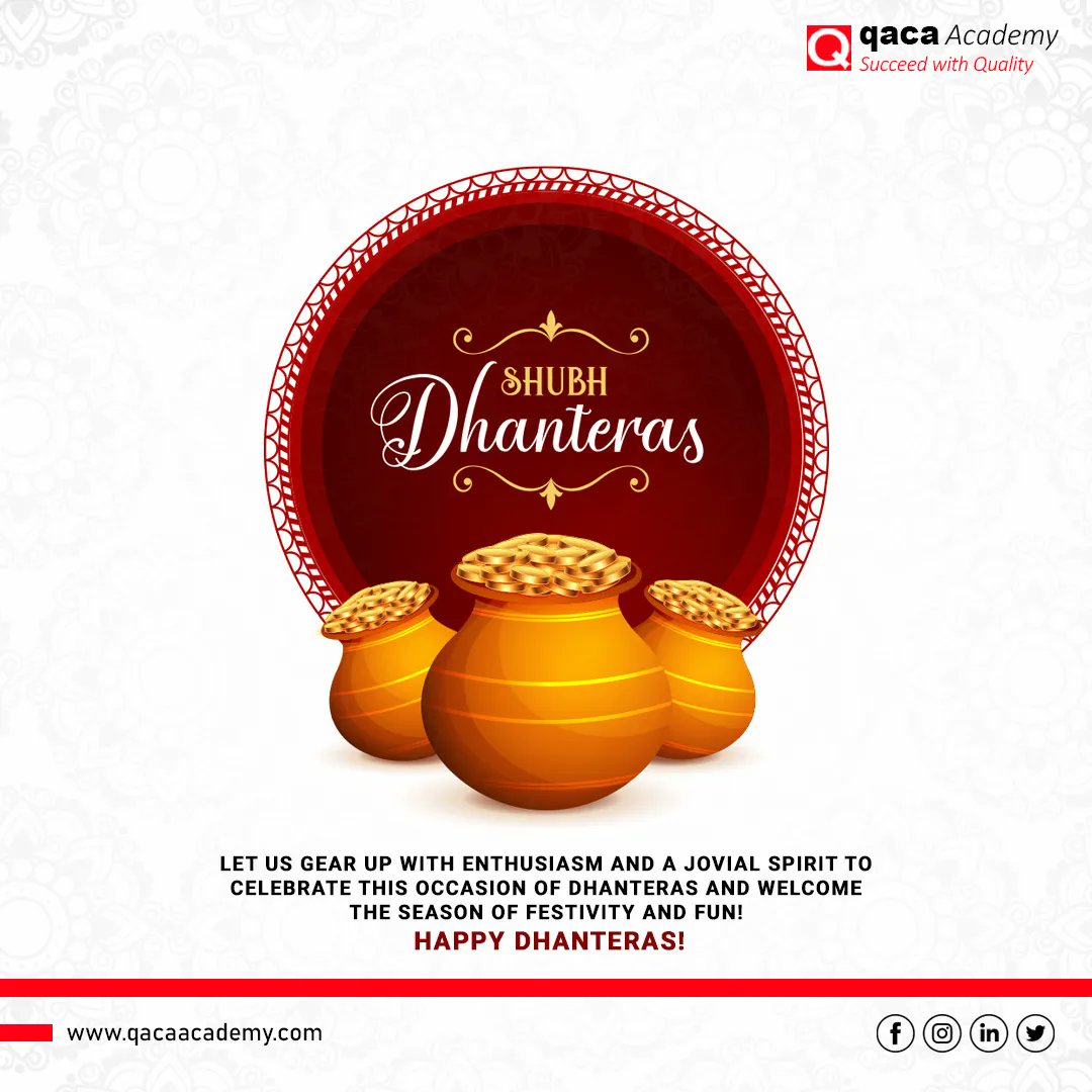 AcademyQaca's tweet photo. 𝗛𝗮𝗽𝗽𝘆 𝗗𝗵𝗮𝗻𝘁𝗲𝗿𝗮𝘀!
Let us gear up with enthusiasm and a jovial spirit to celebrate this occasion of Dhanteras and welcome the season of festivity and fun! 
.
.
.
#qaca #qacaacademy #qualityaustrai #happydhanteras #dhanteras #diwali #happydiwali #festival https://t.co/AGS1ig8ZDL