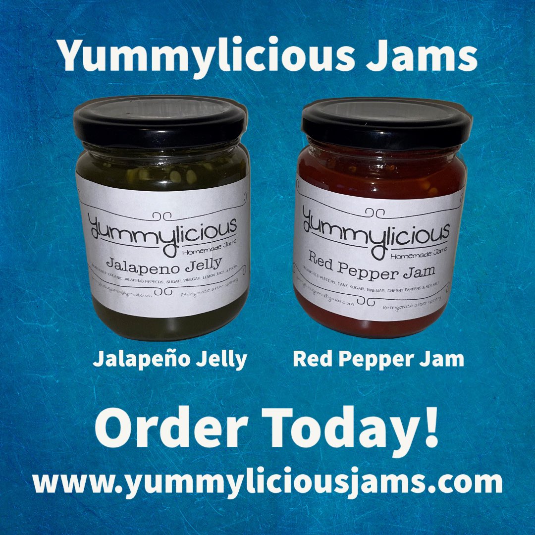TigerSarah24's tweet photo. Yummylicious Jams is back! Order Today at https://t.co/cmmtsJfwdC!  Red pepper jam and jalapeño jelly! https://t.co/QYEEWgbYFh