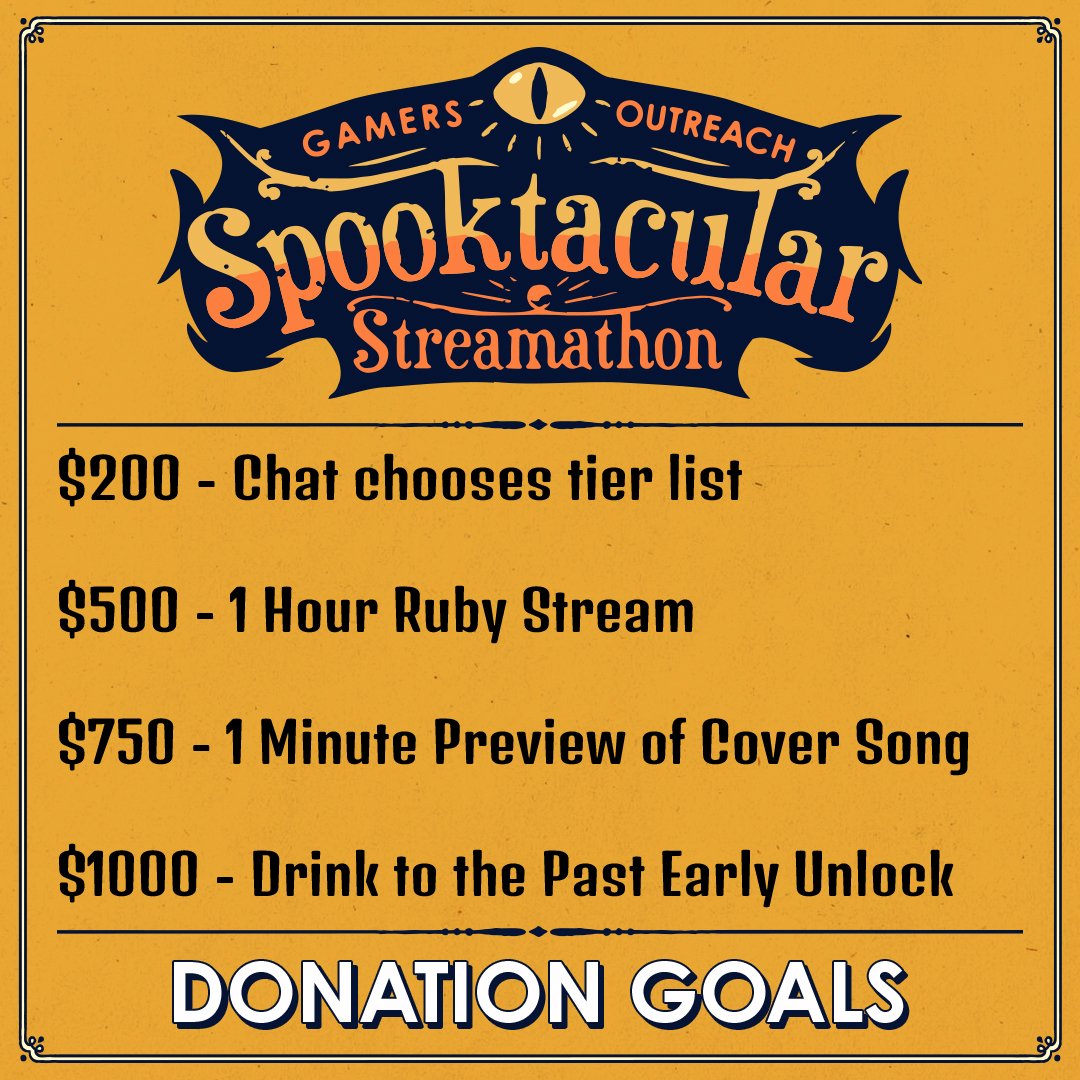SakuraTsubasa's tweet photo. In about 15 minutes I will be starting my charity stream for @GamersOutreach ! Here's some of the cool incentives we have going~! Hope to see you there! 👻🎃 https://t.co/zQBZYARW60