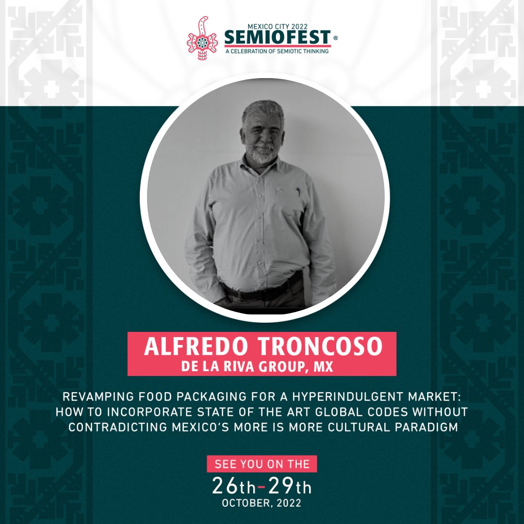 Semiofest's tweet photo. 📣 Meet Semiofest2022 Speakers: Alfredo Troncoso 👏👏👏
📍https://t.co/aGlNRHmaHn
📣 See you soon at Semiofest2022, CDMX!
#semiotics #semiofest #hellomexico #resemiotization #semiofest2022 #tickets #conference #conference2022 #meetourspeakers #speakersSemiofestMX https://t.co/bWZqxhaln8