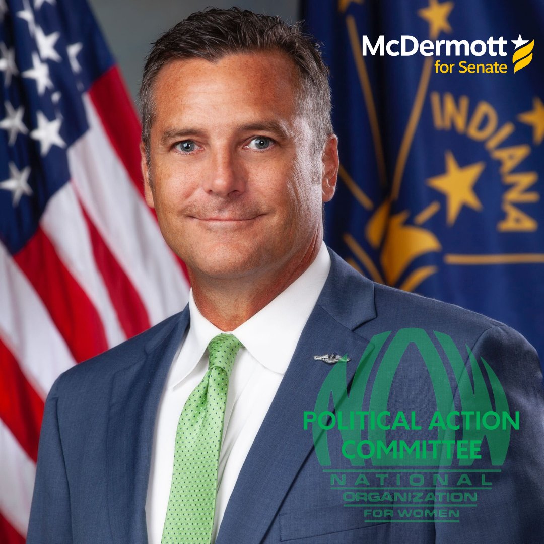 gomcdermott's tweet photo. Thank you @NationalNOWPAC for the endorsement of my campaign for U.S. Senate.

As a 100% pro-choice 100% pro-women candidate, I will work hard to ensure equality among women as #Indiana's next Senator.

#gomcdermott #INSEN https://t.co/6hBJCDzY62