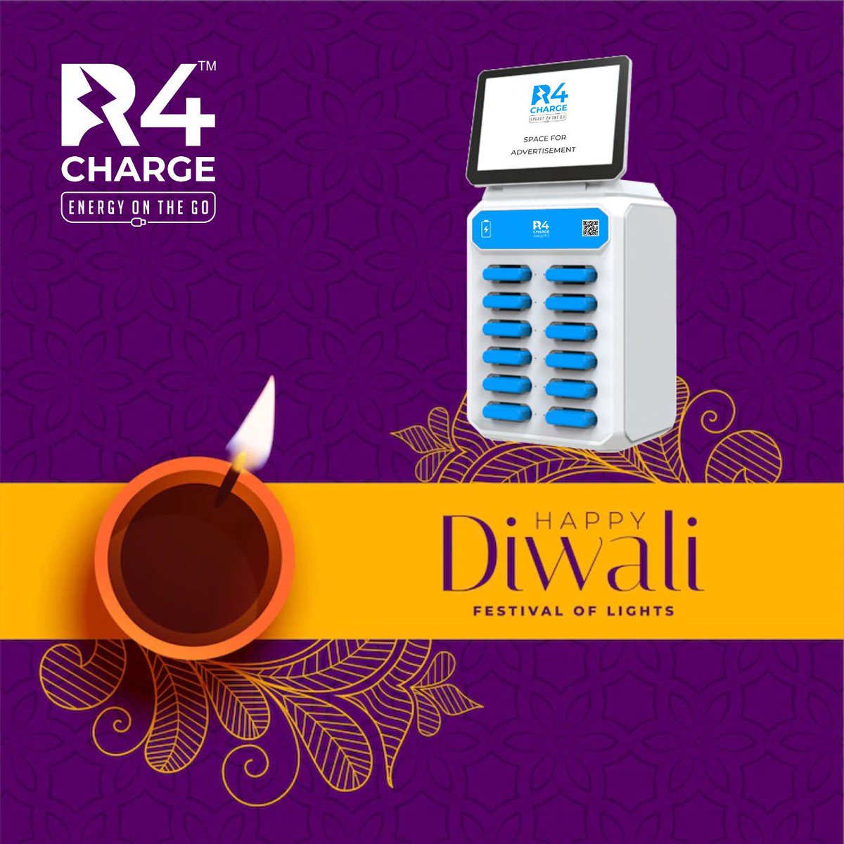r4chargeindia's tweet photo. R4Charge Wishes Happy Diwali #chargingsoon #r4charge #rent #recharge #return #repeat #powerbank #sharingpowerbank #powerbankrental #energyonthego #happydiwali #happydeepavali https://t.co/x1HpNuaOXi