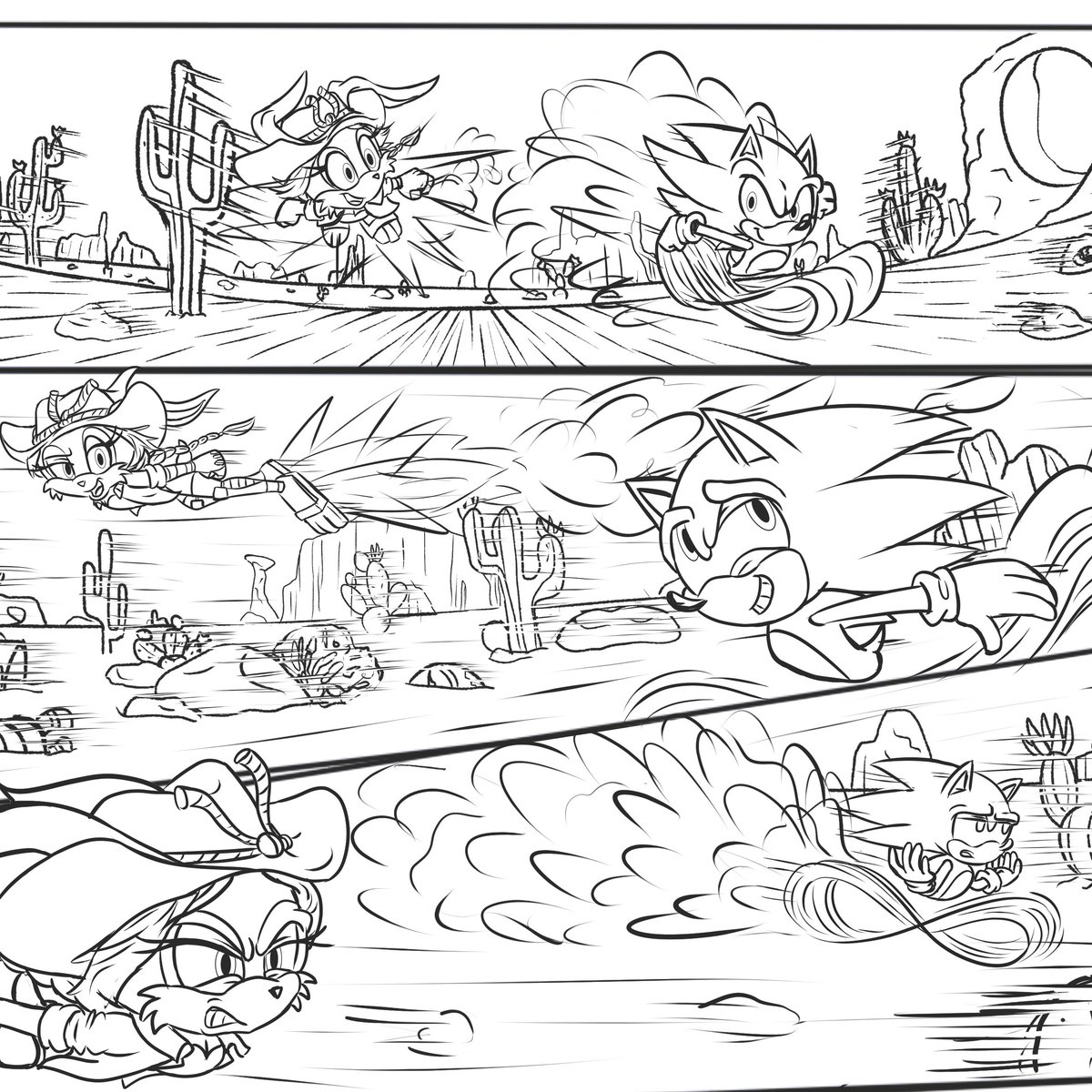 Fliviartoon's tweet photo. Haciendo una prueba de comic!
Que tal?
Es mas complicado de lo que  no parece :/
#SonicTheHedeghog #BunnieDColette #Sonicart #SonicArchieComic #Doodles #Sketch https://t.co/sKQ761Jr5b