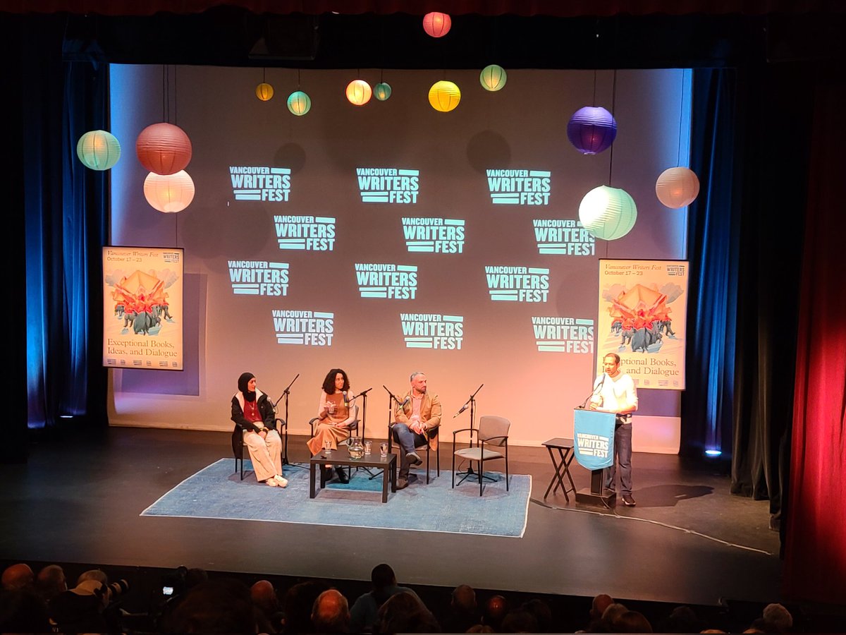 A very engaging conversation between @omarelakkad, @saeedteebi, @noor_naga, and @ThreaWrites at @VanWritersFest. All four are writers whose work you won't want to miss. Their sense of humour and sharing was wonderful.