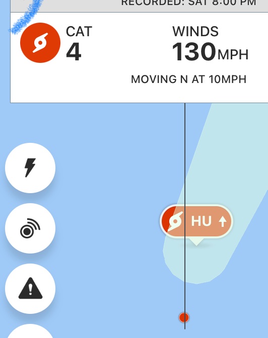 ibraheem_martin's tweet photo. Hurricane Roslyn making landfall in the lakes moving NE it will pass  Puerto Vallarta and move NE to Mexico but as it hits Mexico it could weaken to a tropical storm right now it’s in the lakes sustained winds are 130 mph with gusts to 160 mph Possible! It’s a High end category 4 https://t.co/6nw2qfjO16