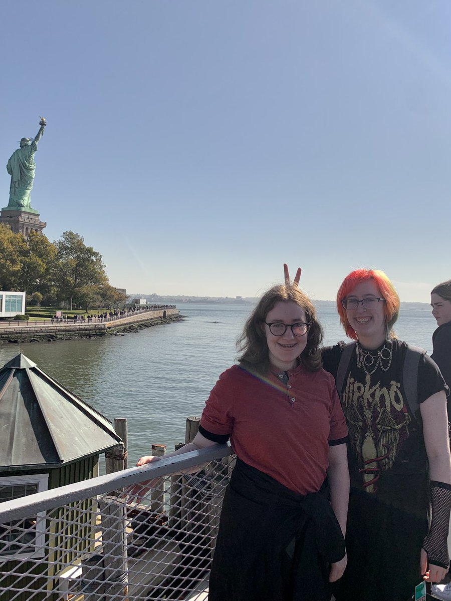 fssenglish's tweet photo. Enjoying all this sunshine on the upper deck as we take in views of Ellis &amp; Liberty Islands🗽 https://t.co/W11uLPMcBN
