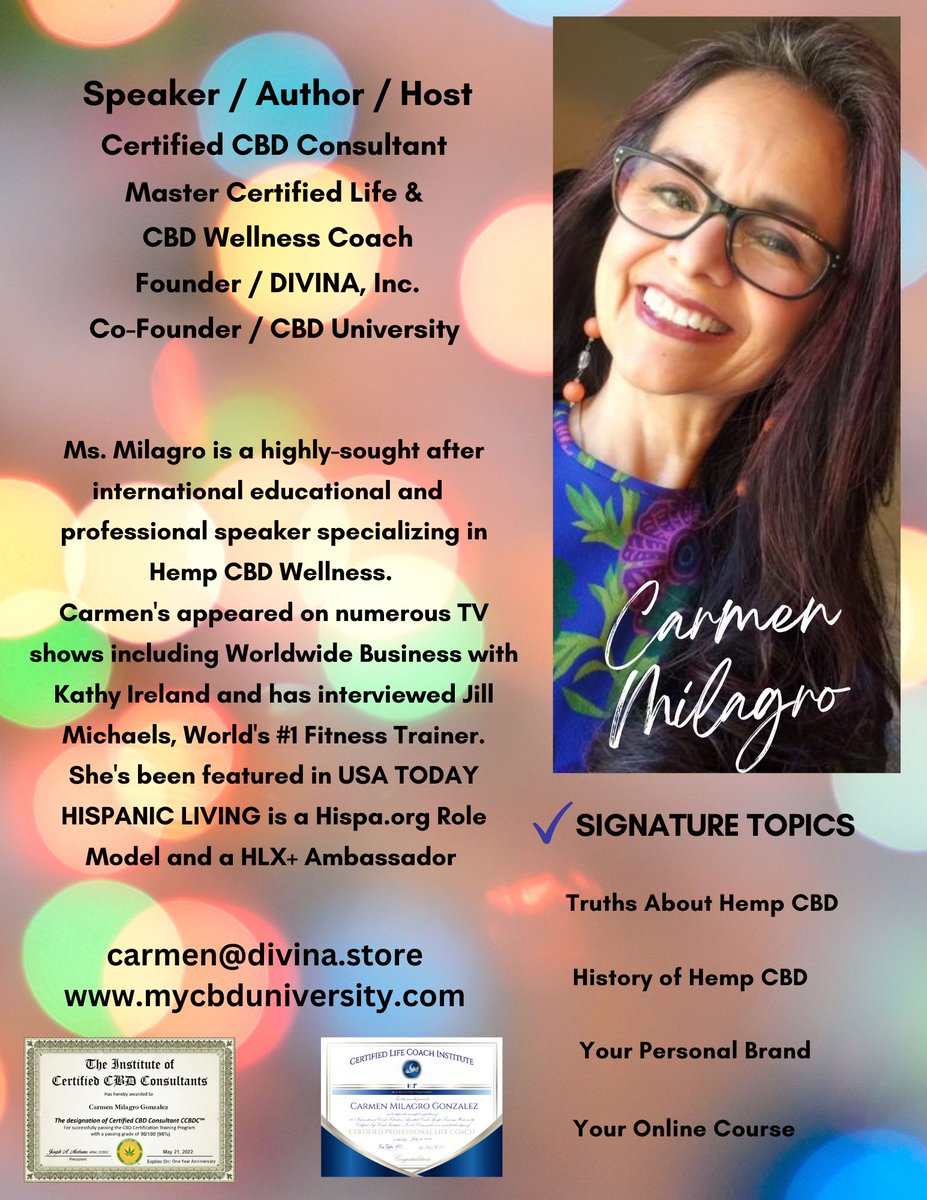 botanicals2021's tweet photo. 2023 is looking good! Thanx for the bookings! Get ready for our international CBD University launch!
@CarmenMilagro #CCBDC / #MCPC / #founder #wellnessbydivina #certifiedcbdconsultant #mastercertifiedwellnesscoach #cbdeducation #hempcbdwellness #mycbduniversity #cbdeducator https://t.co/n9gMsNUrrR