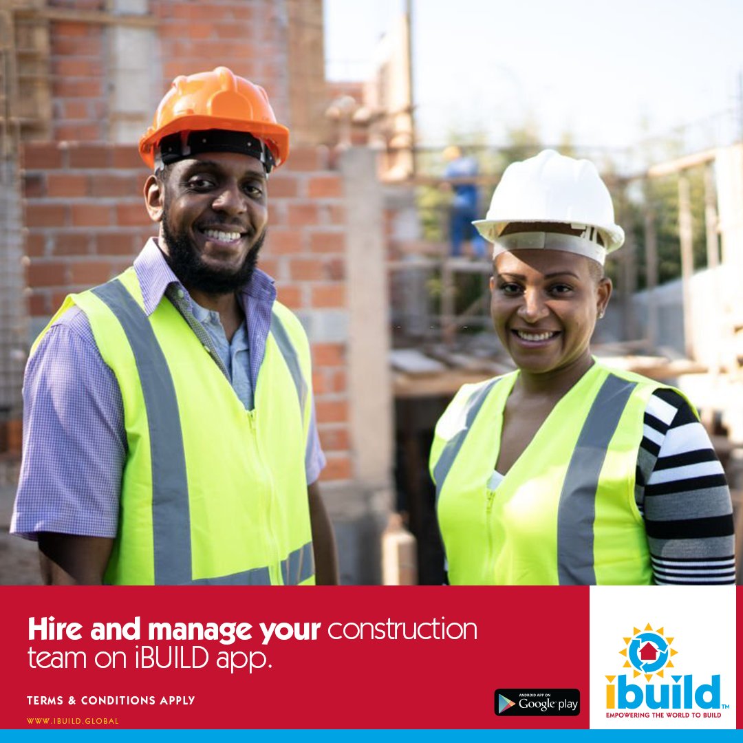 Hire workers who will deliver the best results on a project. Hire and manage your construction team on iBUILD app. ​

Download iBUILD today on playstore to get started: bit.ly/38nG8BQ
#iBUILD #iBUILDapp #ConstructionProject #ConstructionManagement #ConstructionWorker
