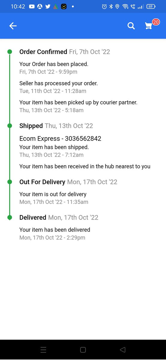 satnam28063's tweet photo. #Flipkart my order not delivered but in my app status as shown deliver how it is possible not recieved any call from delivery partner pls solve my issue Ecom tracking - 3036562842 https://t.co/UcUXmDZTiG
