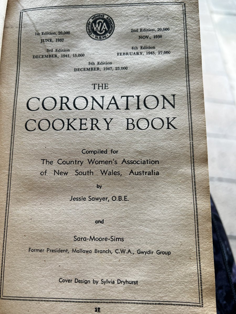 _RobynHerron's tweet photo. Will there be a new Coronation cookbook @cwaofnsw? This is my Grandmas (5th edition) from King Grorge’s coronation. https://t.co/vv4epP5jBr