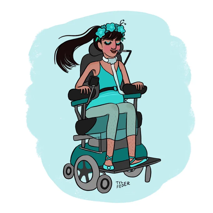 Q is for quadriplegia!  #drawtober #inktober #bodtober #quadriplegia 