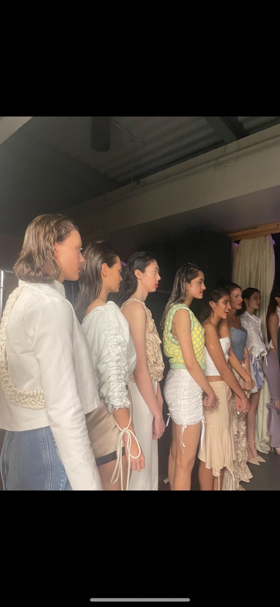 Last minute behind the scenes before my debut SS23 collection went on at Vancouver Fashion Week 🤍🤍🤍