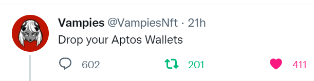 dishaislive9's tweet photo. @VampiesNft
 Danggg ! There is alot goin on in the server ! Cross chains! Ahem Ahem ! INSANEEE! LFG...
#NFT #Web3 #Solana #AptosLabs #Blockchain https://t.co/G6iefvMSC2