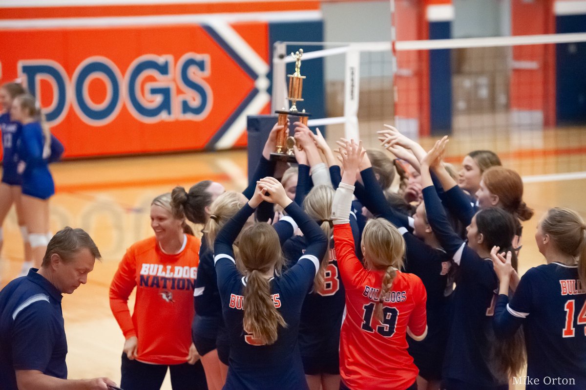 Congratulations to varsity volleyball for going 5-0 on the day and winning the Bulldog Invite.  They have tied the program record (set last year) with 31 wins &amp; regional action coming up.  31-3 record after today.  

<a href="/CayleeFolken/">Caylee Folken</a>, Allen and <a href="/LibbyBodine/">Libby Bodine</a> make the All tourney team