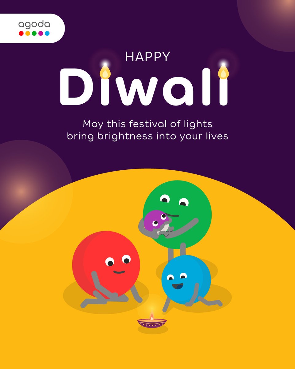 lifeatagoda's tweet photo. To everyone who celebrates the festival of lights, Happy Diwali from Agoda! 🪔

#lifeatagoda #happydiwali #diwali2022 #deepavali https://t.co/7ckdr8kyoH