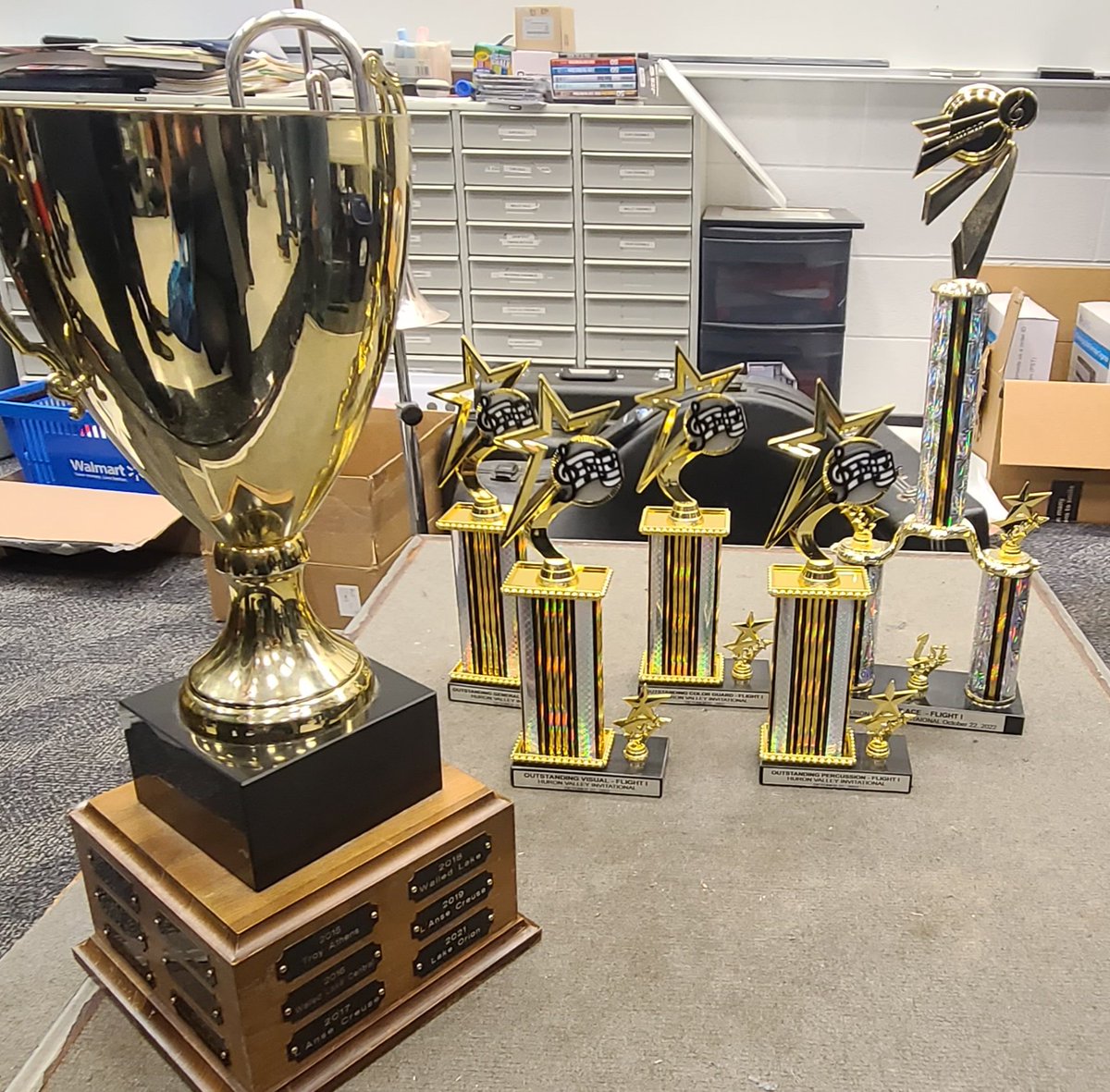 Huron Valley Invitational in the books! WLMB secures 1st place for Flight 1 bands+caption awards for Outstanding Visual, Gen. Effect, Color Guard &amp; Percussion. Their score was also highest of all 23 bands competing, earning them the Grand Champion Cup! 
<a href="/ahhamka/">Ali Hamka</a> <a href="/DrBernia/">John Bernia</a>