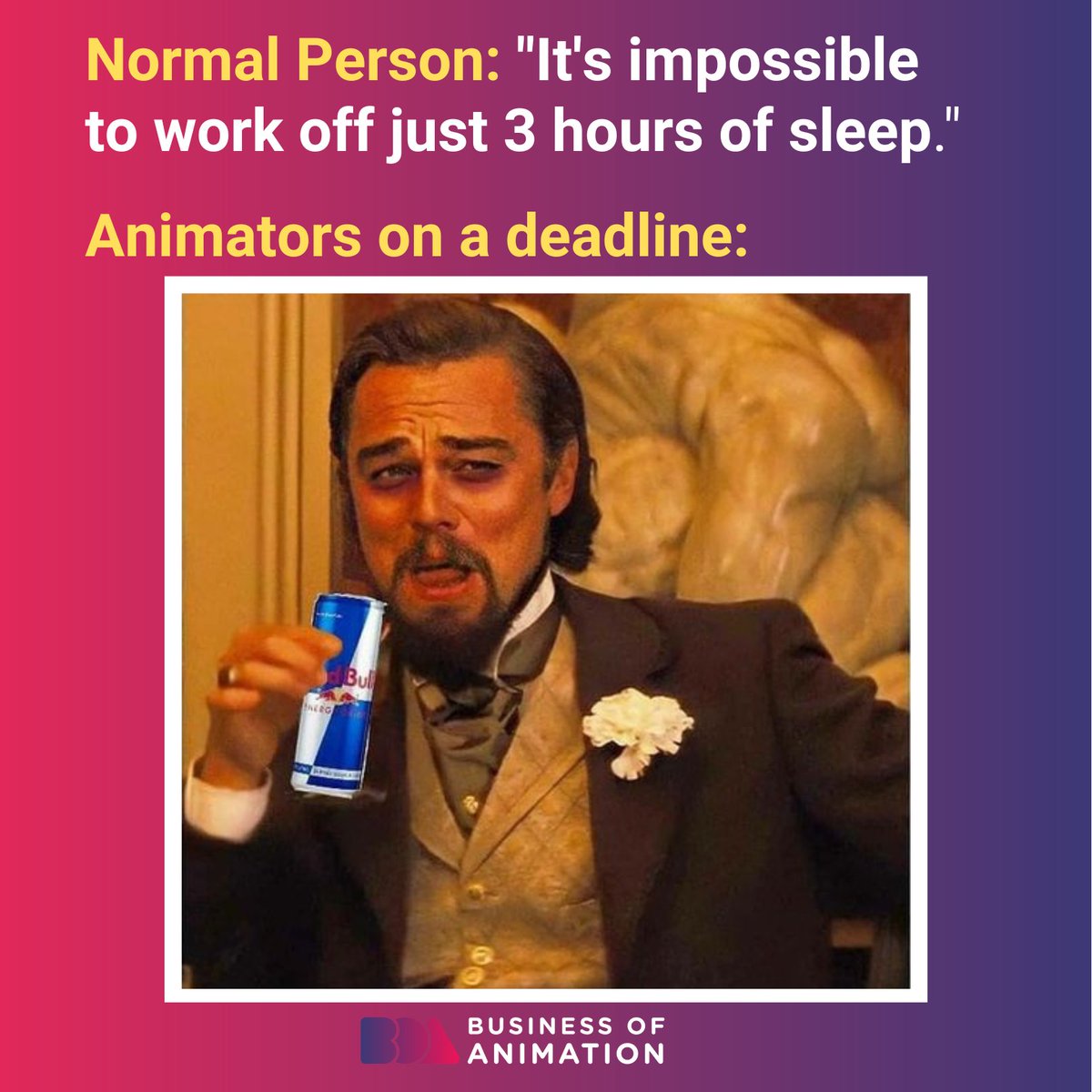 animationbiz's tweet photo. Tell me, what is sleep? 💤😴

Want to Start and Build Your Own Animation Studio? Sign up for our FREE Masterclass! Link in Bio.

#AnimationMeme #AnitomatorsMeme #AnimationHumor #AnimatorsHumor #HumorforAnimators #Animation #AnimationArt #BusinessOfAnimation #AnimatorSkills https://t.co/9PugRVs2xs