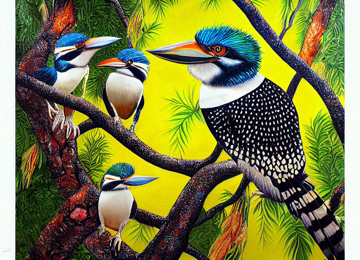 BeachBum21's tweet photo. Kookaburra's on the watch
#MidjourneyAI #midjourney #AiArtwork #aiartcommunity #AIart #texttoimage #machinelearning #moderndigitalart #art #modernart #aicommunity #midjourneyarts #midjourneyai #animationconcept #Australia https://t.co/ggmEkXQn00