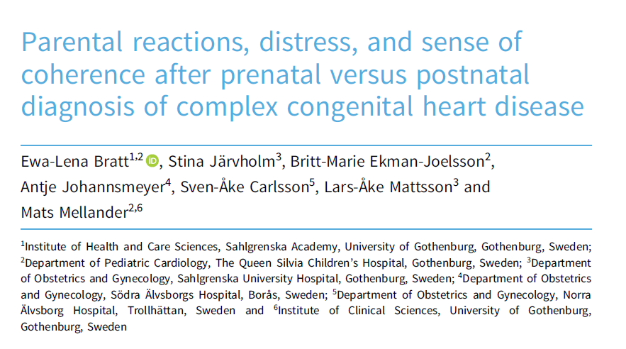 throughtheunex1's tweet photo. Parents who receive a prenatal fetal diagnosis of #CHD:
- low sense of coherence which⬇️further at follow-up
- ⬇️life satisfaction with life compared to parents with a postnatal Dx
- ⬆️ anxiety &amp; depression than parents with no fetal/neonatal diagnosis

https://t.co/bgTmRMN2QE https://t.co/YpcdzmF5RV