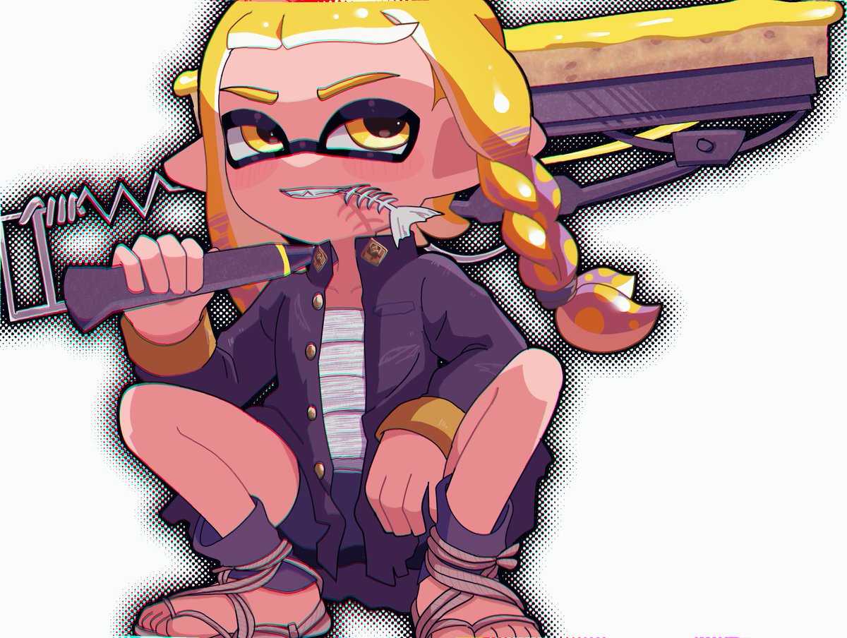 インクリング ,イカガール(スプラトゥーン) 「#splatoon3「さーて、カチコミにいくかァ!」 」|ぱぬ🖌のイラスト