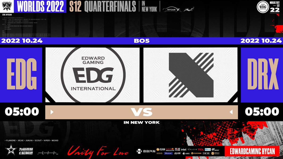 EDG_Edward's tweet photo. [Worlds 2022 Quarterfinals]

► EDG vs DRX
⏰Oct 24, 5:00 CST

#EDGWIN #Worlds2022 https://t.co/OP31DgYOis
