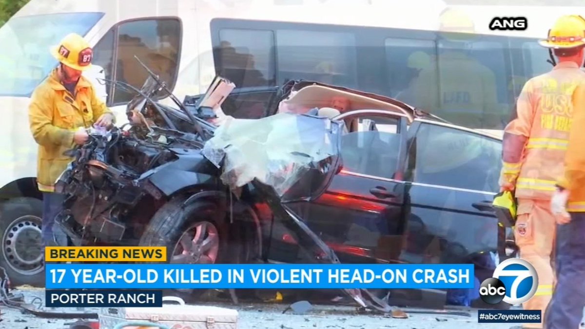 Teenager killed and nine others seriously injured in a violent multi-vehicle crash Saturday in Porter Ranch. Details on @ABC7 starting at 5AM.