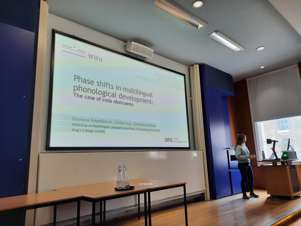Christina Nelson presenting on phase shifts in multilingual phonological development. Joint with with Romana Kopeckova and Ulrike Gut