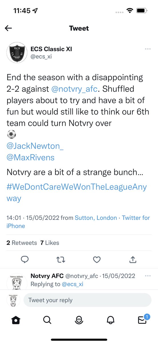 Notvry AFC tweet media