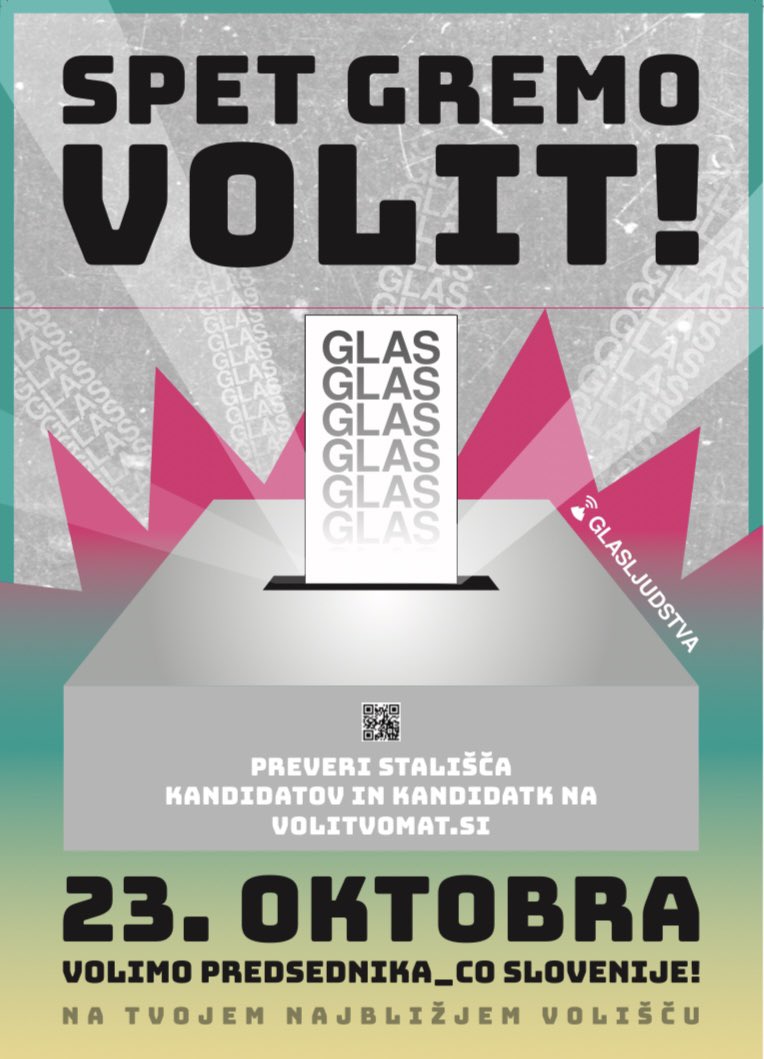 Ali lahko spet skupaj podpiramo rekorde? 
Predčasnega glasovanja ta teden se je že udeležilo skoraj 68.000 volivk in volivcev oz. približno 4% volilnih upravičencev! 
Za primerjavo: leta 2017 pa 1,65%. 
Trend je dober! Dajmo danes tako nadaljevati! GREMO VOLIT! 
<a href="/glasljudstva/">Glas ljudstva</a>