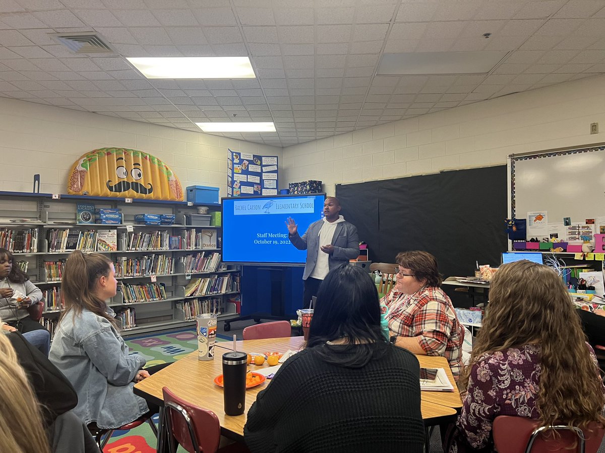RCESPrincipal's tweet photo. This week at RCES, Mr. @FloydBranchIII visited to teach staff about the importance of restorative justice and it’s connection to our Leader in Me SEL curriculum. #leaderlearning @RcesAp @PrincipalDWA https://t.co/CRpcOEXvt4