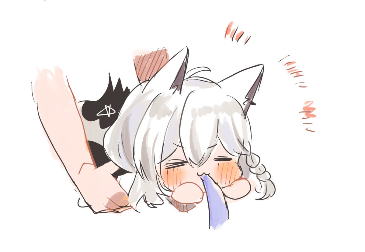 shirakami fubuki 1girl animal ears fox ears white hair fox girl braid biting  illustration images