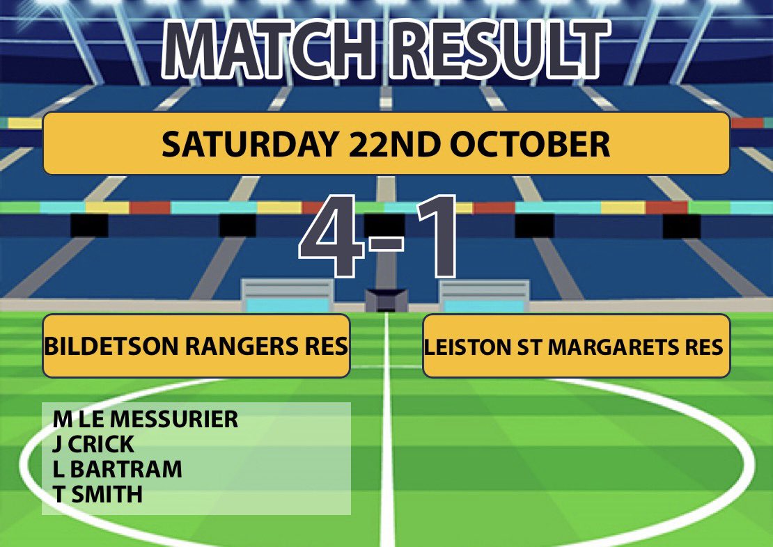 FcBildeston's tweet photo. Back to winning ways as we take all 3 points against @LSMFC Res. A good result for the boys after another week with players missing and a small squad. Credit to our opponents who came with 1 sub and battled hard to the final whistle. https://t.co/WgJoxfXbyL