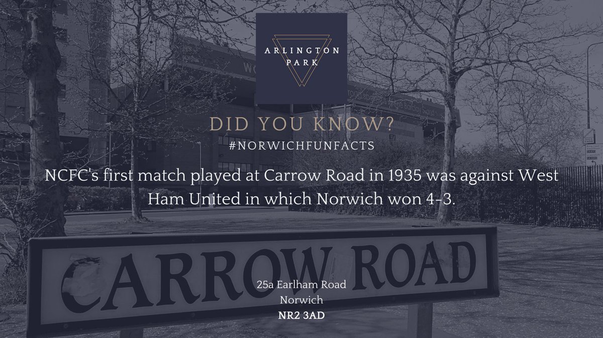 ArlingtonParkNR's tweet photo. Sunday Trivia - Did You Know? ๐ค
.
.
.
.
.
.
#norwichfunfacts #norwich #norwichcity #castlequarter #norwichlife #independentbusiness #supportlocal #supportlocalbusiness #estateagent #estateagency #estateagents #propertyexpert #ncfc #norwichcityfootballclub #carrowroad https://t.co/JygiE0VjcO