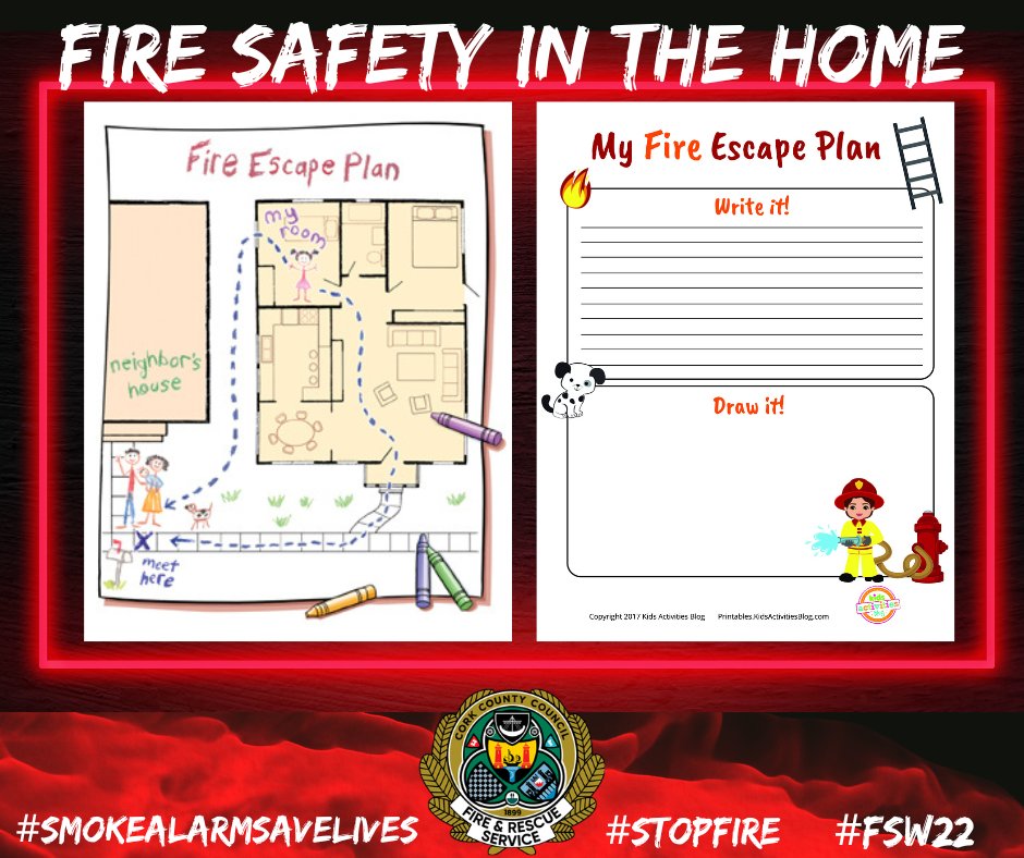 CorkCountyFire's tweet photo. Do you have an escape plan?
Plan at least 2 ways to get out in case one is blocked by fire.
Do a Fire Safety check before retiring for the night.
Close all doors at night.
#22FSW #SmokeAlarmsSaveLives #STOPfire https://t.co/bIgIxohJXz
