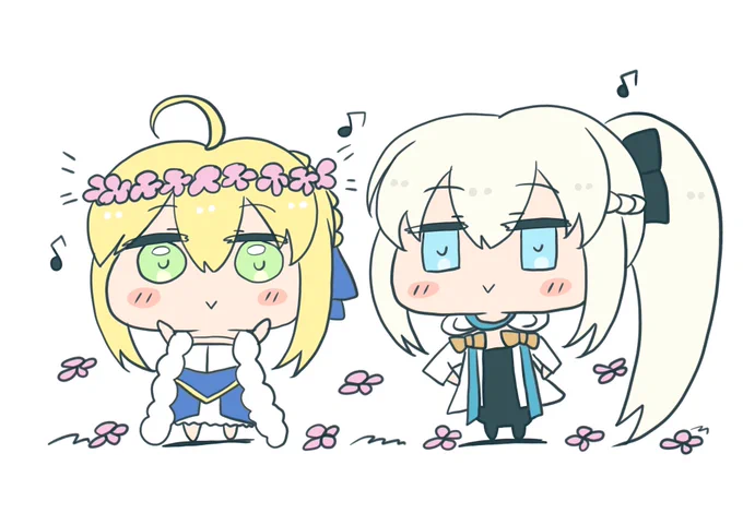 #イラストを4枚貼ると秋風に乗って絵柄を好いてくれる人の元へ届くらしいブリテン姉妹 