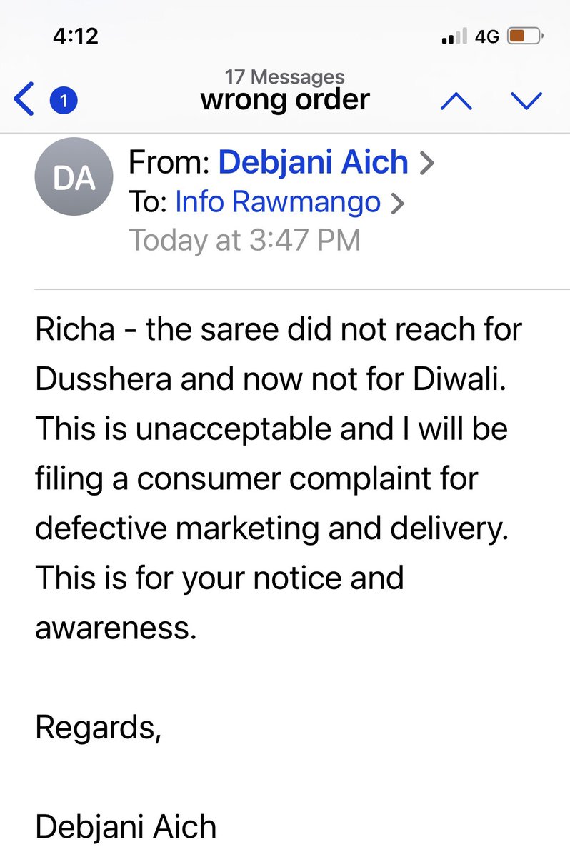 #rawmangosaree pathetic service and customer care - bitterly disappointed this festive season