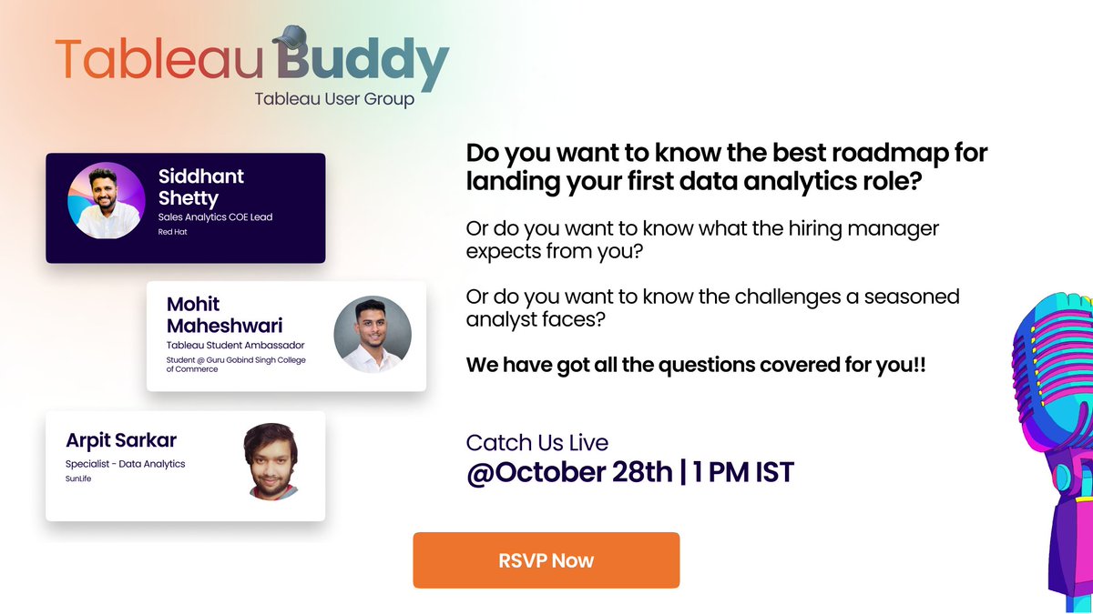 🔗usergroups.tableau.com/tableaubuddyta…

Hey #datafam, the tableau buddy user group would like to bring to you an amazing event where we are bringing some amazing panelists to help answer some of the challenges every data analyst faces. 

Share this friends and colleagues! See you there 😃