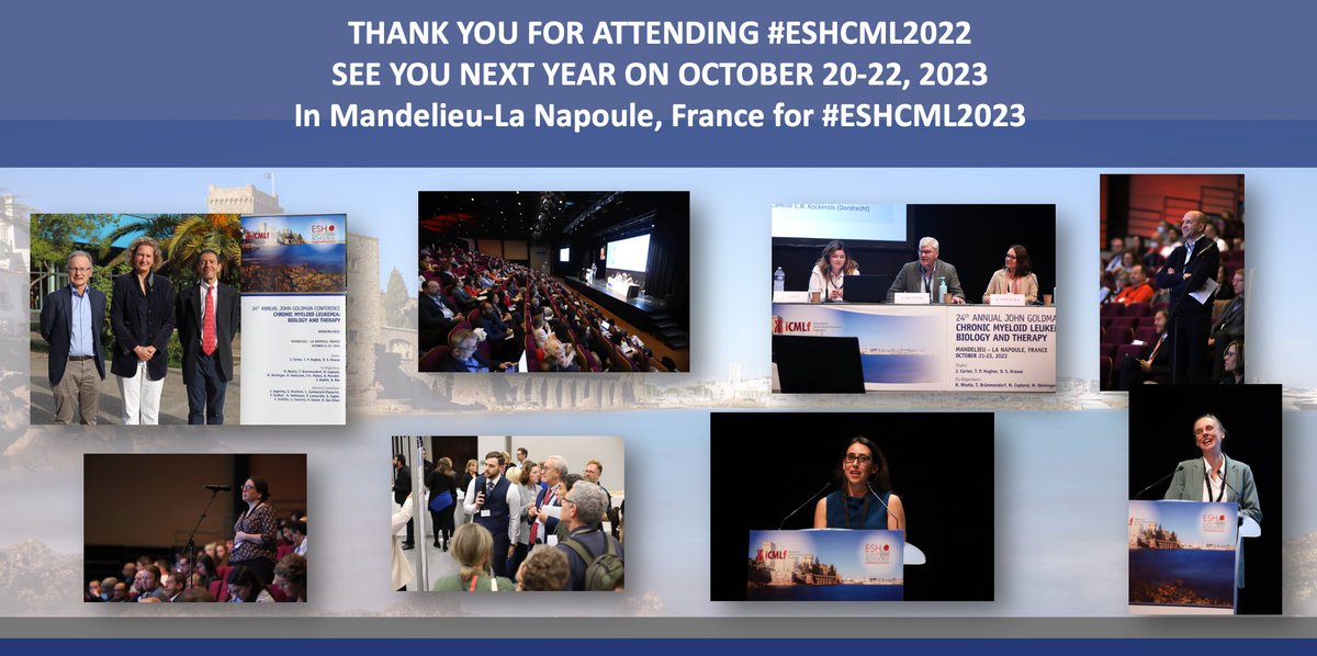 #ESHCML2022: Thank you so much @GCC_Cortes, @timhughesCML, D.S. Krause & all faculty for a superb meeting & to all participants for engaging so actively with questions & comments! It was a pleasure to welcome you in Mandelieu! 24th John Goldman Conference on #CML #ESHCONFERENCES