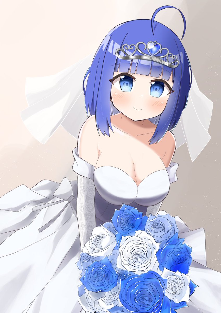 「 葵ちゃんお誕生日おめでとうございます!イラスト描きました!嫁フリ引かせて～ 」|むぎのイラスト